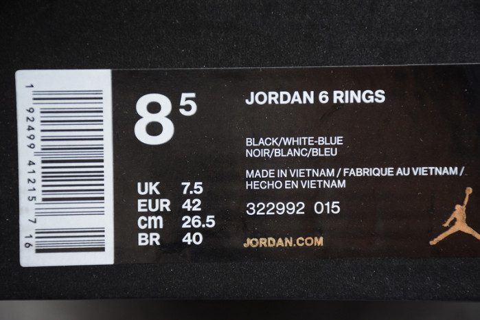 JORDAN 6 RINGS COOL GREY WHITE 322992-015