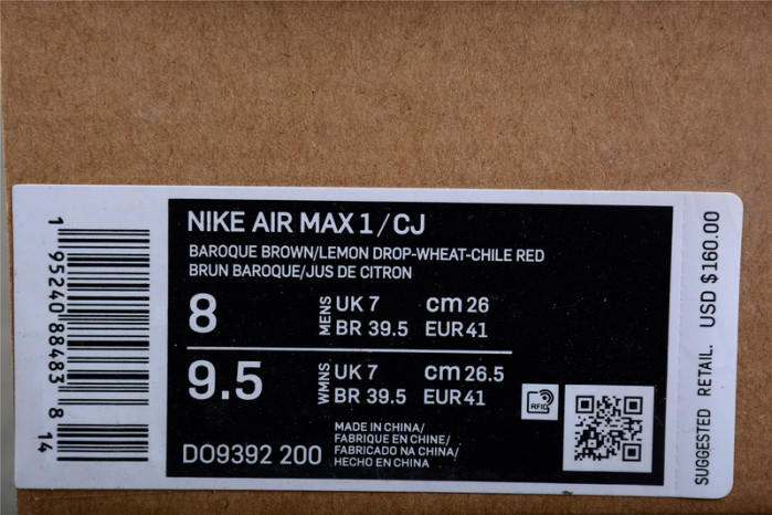 NIKE AIR MAX 1 TRAVIS SCOTT CACTUS JACK BAROQUE BROWN DO9392-200