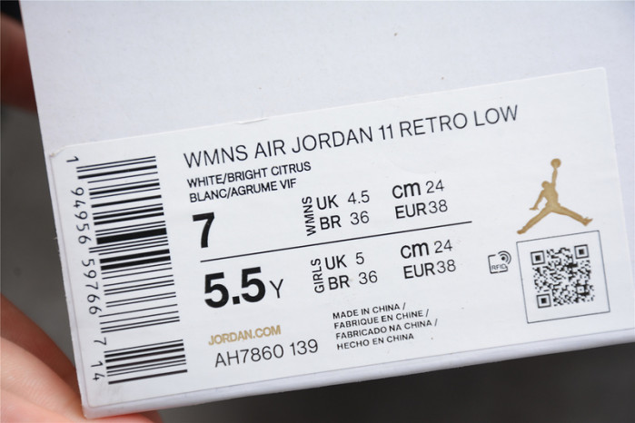 Air Jordan 11 Low WMNS Bright Citrus AH7860-139