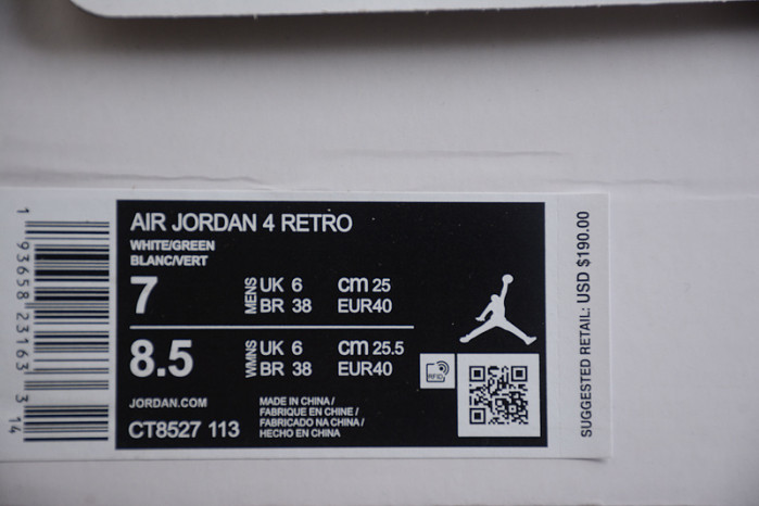 Jordan 4 Retro Metallic Green - CT8527-113
